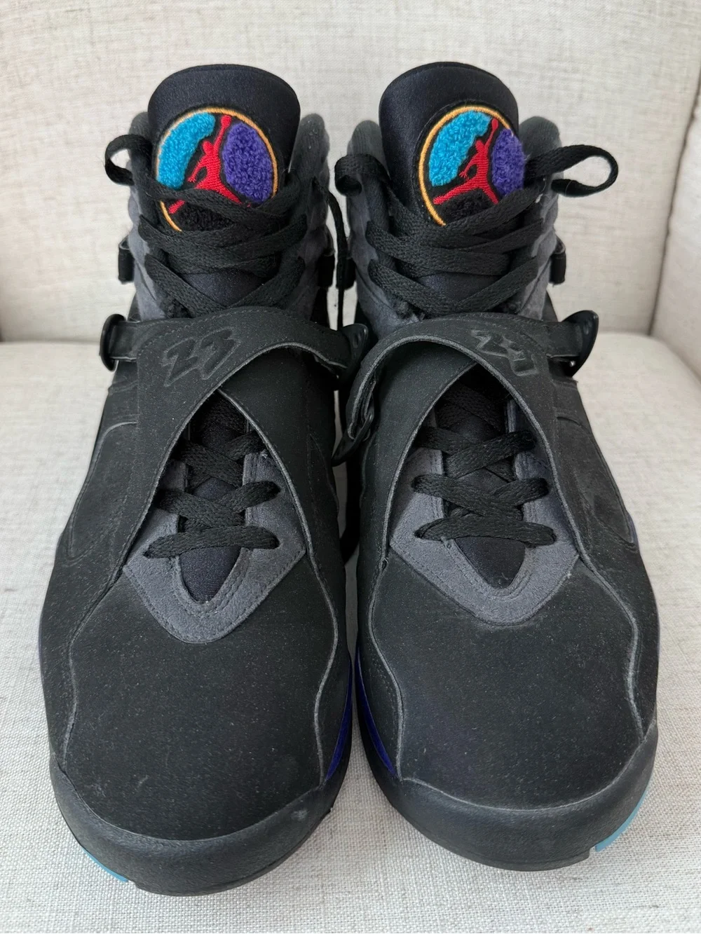 Air Jordan 8 Retro Aqua 2015 Mens Size 11.5 Black Blue Basketball Sneakers Shoes